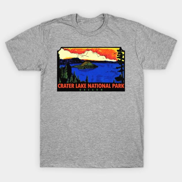 Crater Lake National Park Oregon Vintage T-Shirt by Hilda74